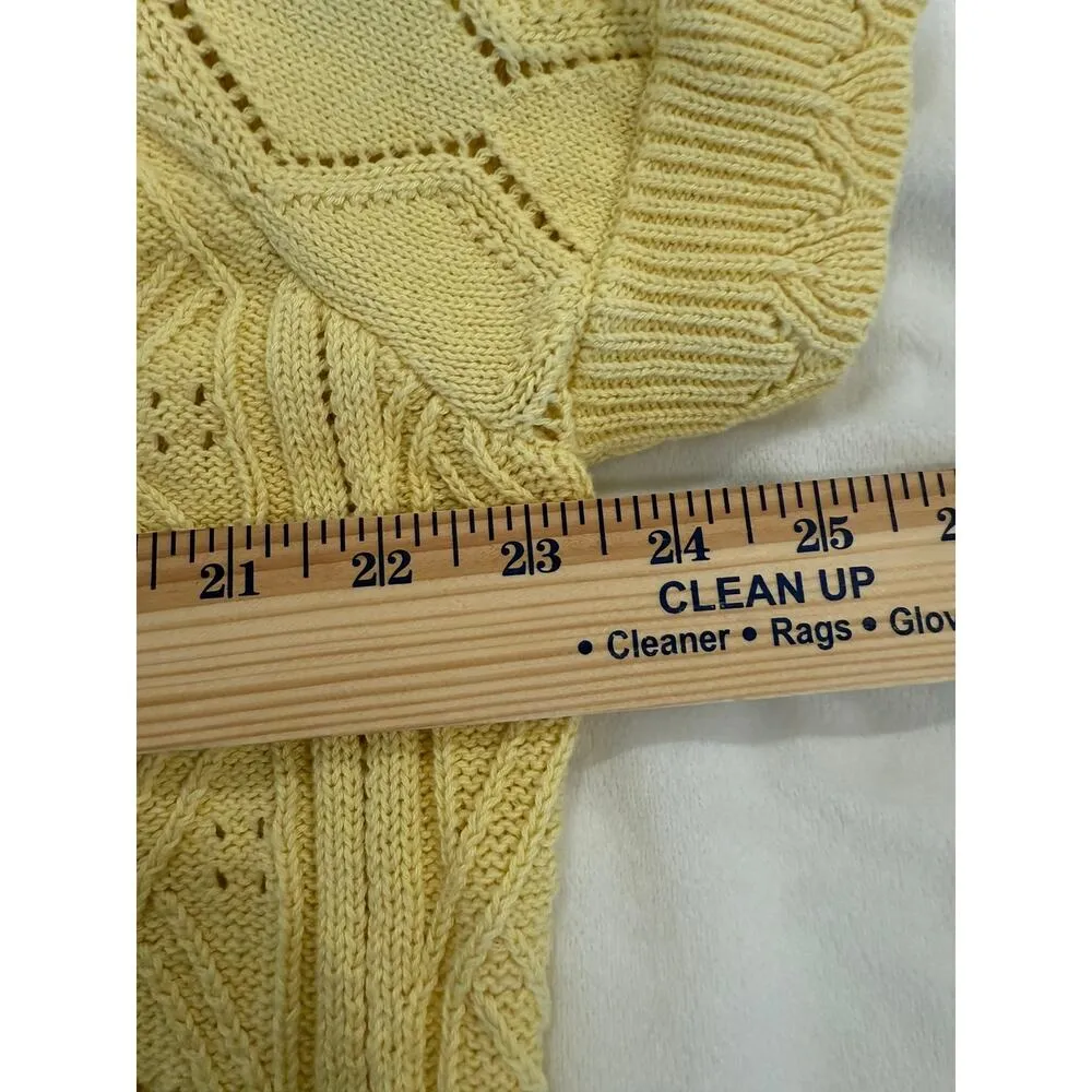 Hazel Moon Tie Front Ribbed Knit Cardigan Sweater Floral Yellow Women's Size XL - Image 8