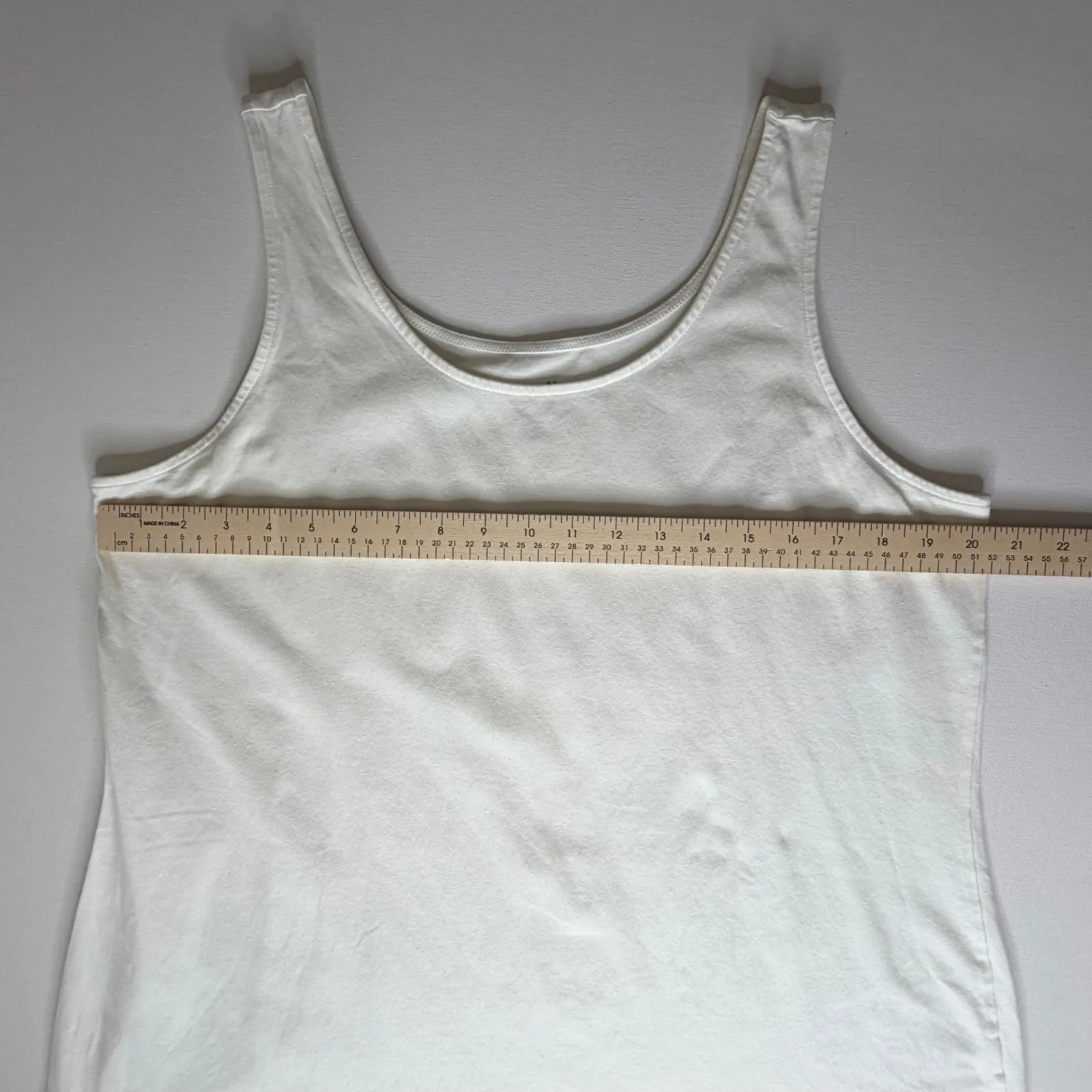 J Jill Perfect Tank Top Size 2X Cream White Stretch Cotton Basic Layering Staple - Image 8