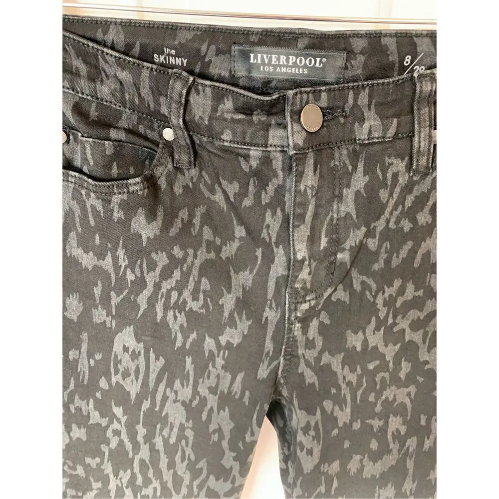 Liverpool animal print black jeans size 8/29 - Image 4