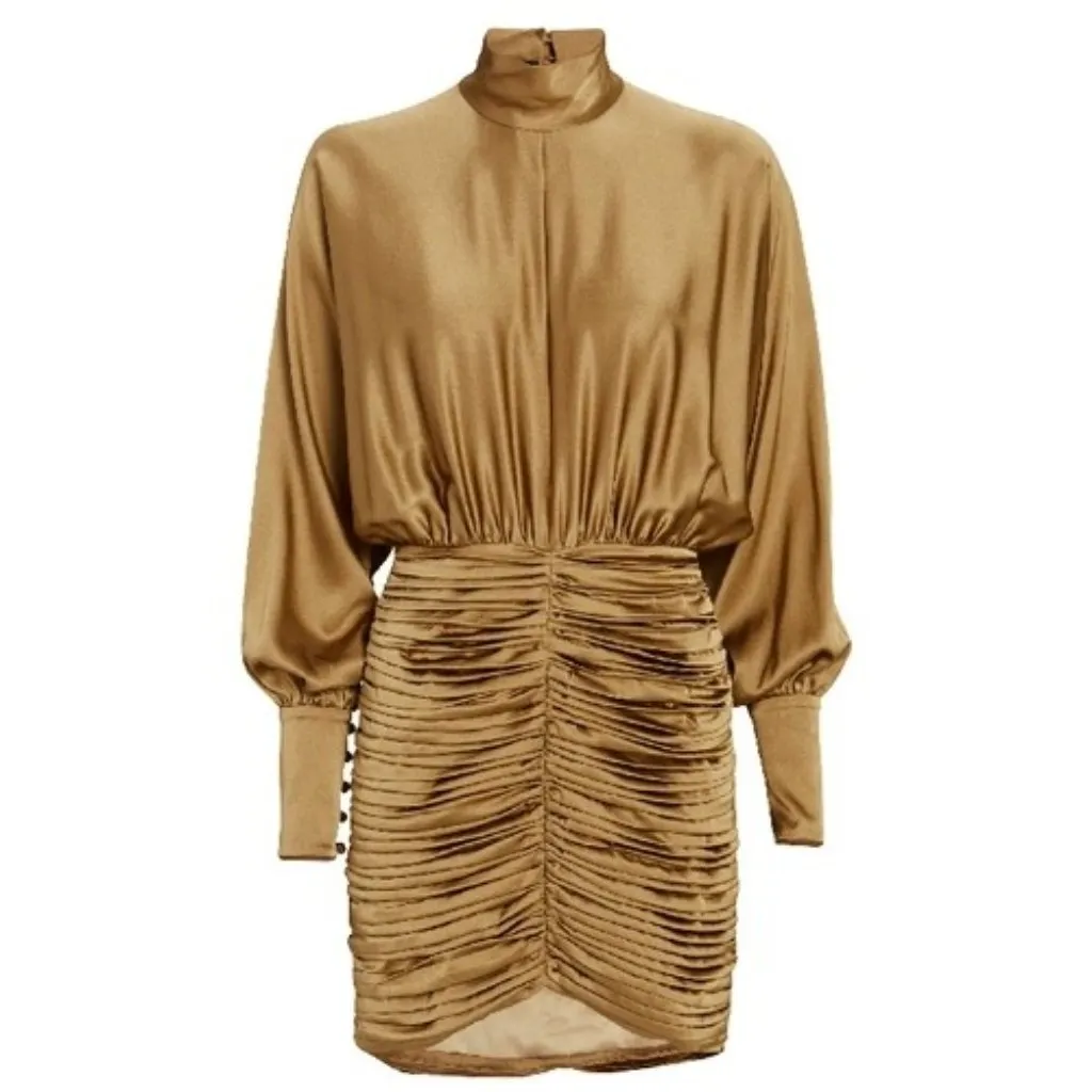 Retrofete Barbara Dress in Olive Green Small New Womens Mini Cocktail - Image 10