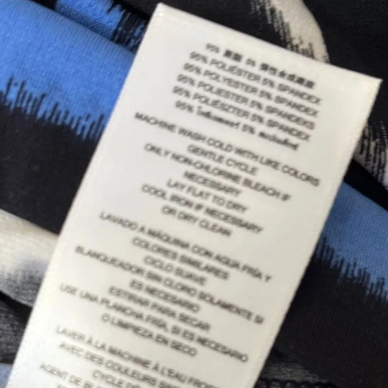 Michael Kors Geometric Sheath Dress Sz 2 Y2K Preppy Blue Office Modern Minimal - Image 9