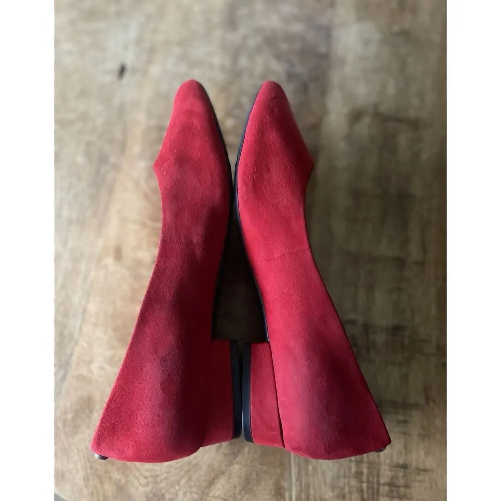 Alex Marie Red Suede Flat Pumps Almond Toe Women’s Size 8.5M - Image 5