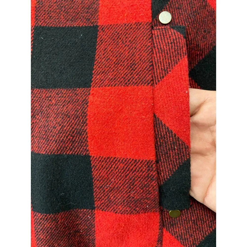 Maurices Vest Womens XS Red Buffalo Plaid Flannel Puffer Zip Up Pockets Lined - Image 6
