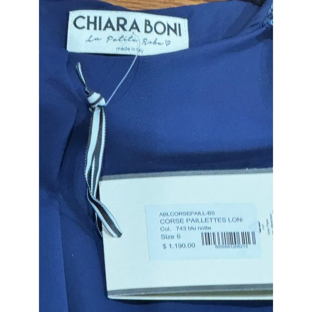 Chiara Boni La Petite Robe navy Blue Ruched Sequin - Image 7