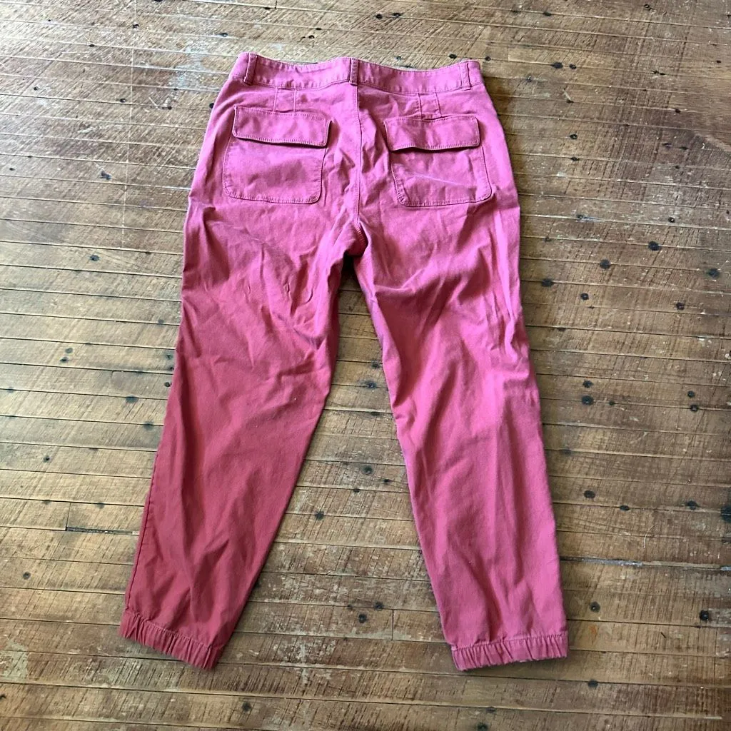 Loft canvas red pink white sz 12 business casual slacks - Image 3