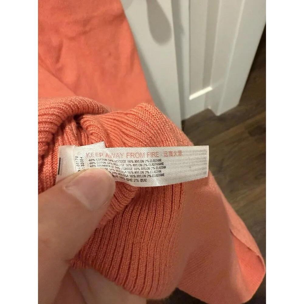 Free People Beach Daniela Midi Dress Womens Small Faded Coral Ribbed Knit - Image 4