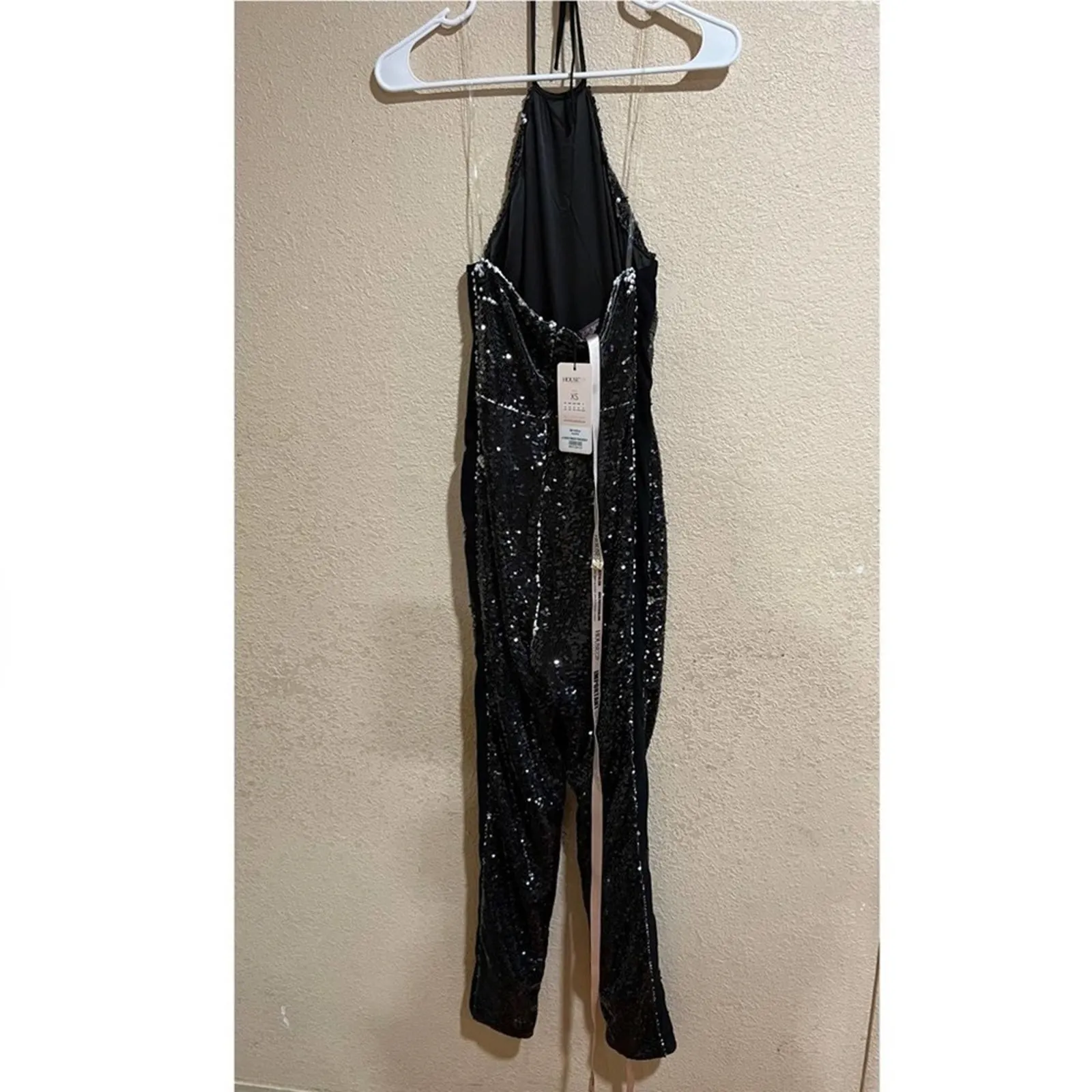 NWT House of CB Reia black white sequins halter jumpsuit - Image 7
