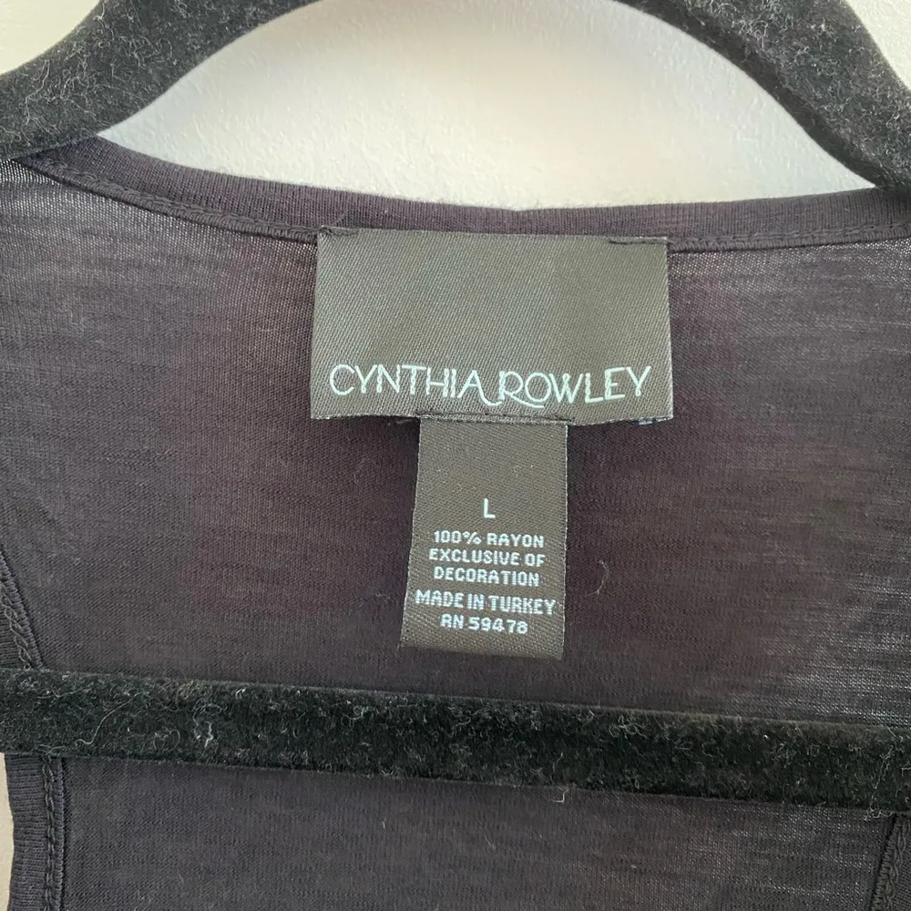 Cynthia Rowley Black Rose Trim Collar Tank Top Size L New Without Tag - Image 3