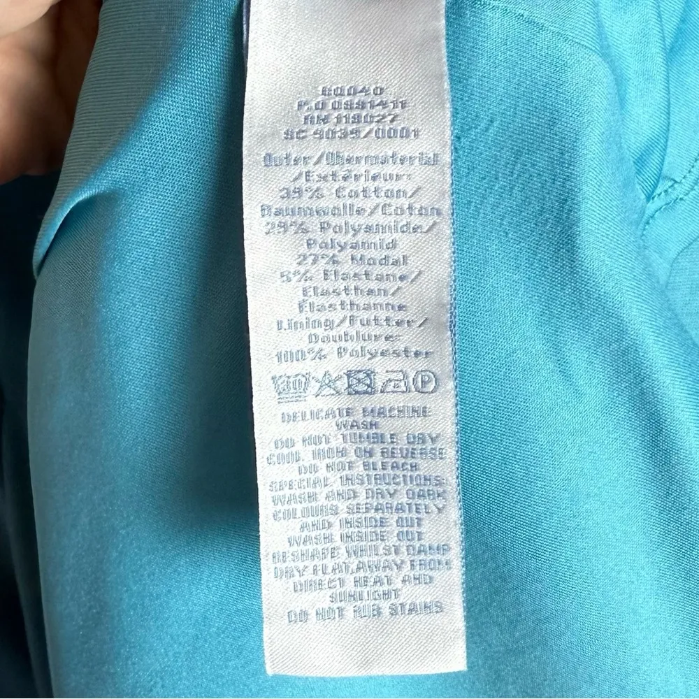 Boden Turquoise Irene Ponte Fit Flare A Line Dress Scoop neck Career US Size 14L Blue - Image 6