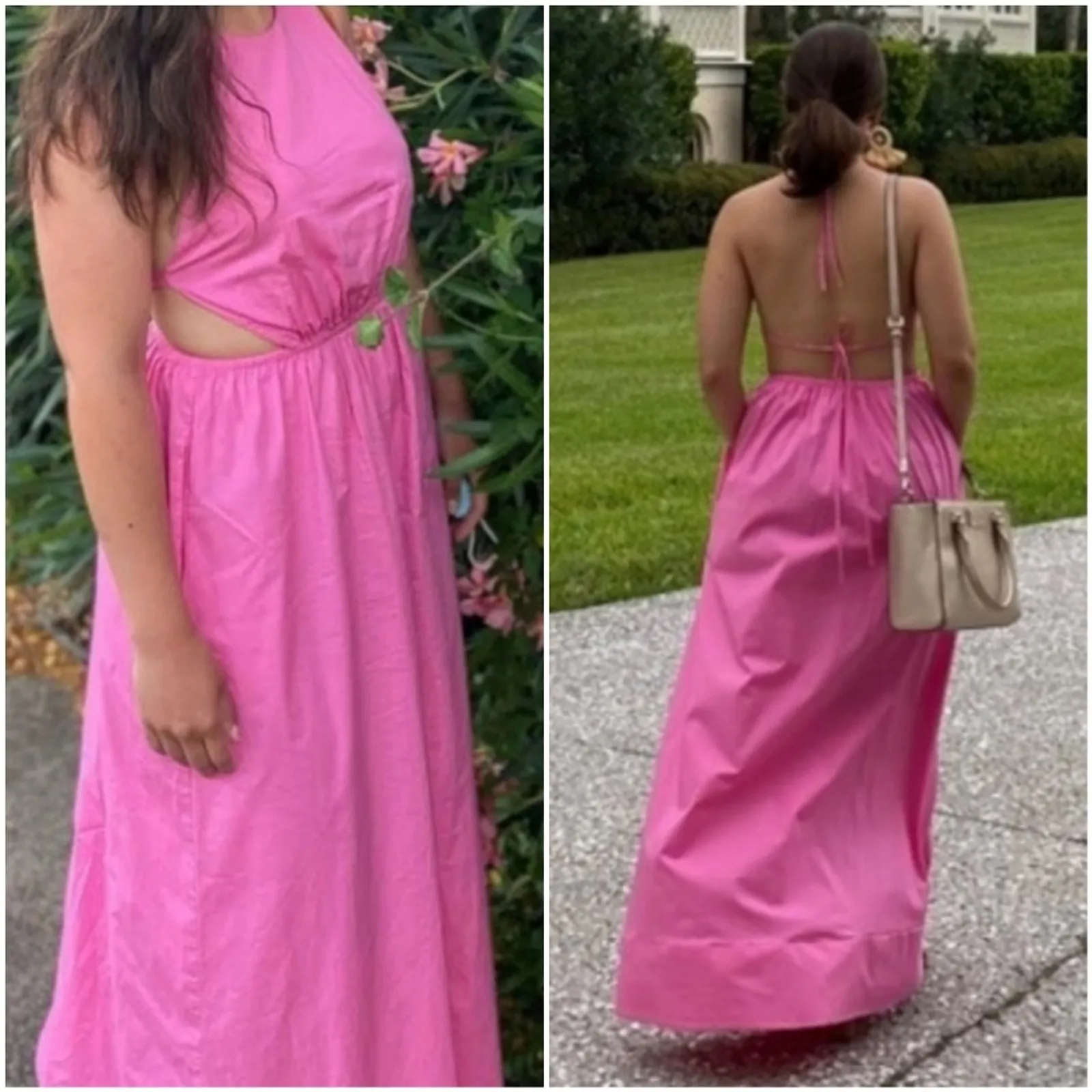 Staud‎ Apfel Pink Halter Open Back Maxi Dress - Tie Back Halter Dress Size XS - Image 12