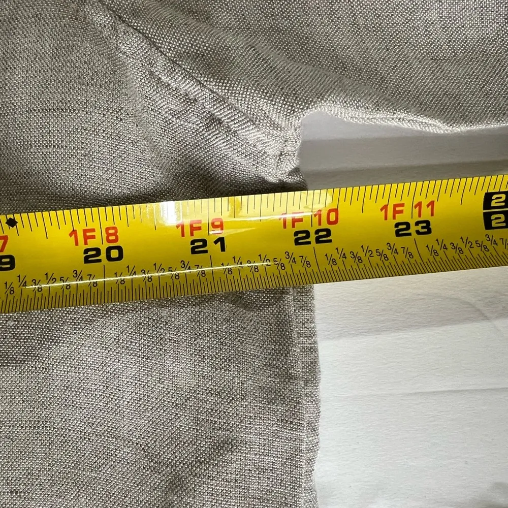 Van Heusen  linen blend neutral button up top L workwear office professional - Image 7