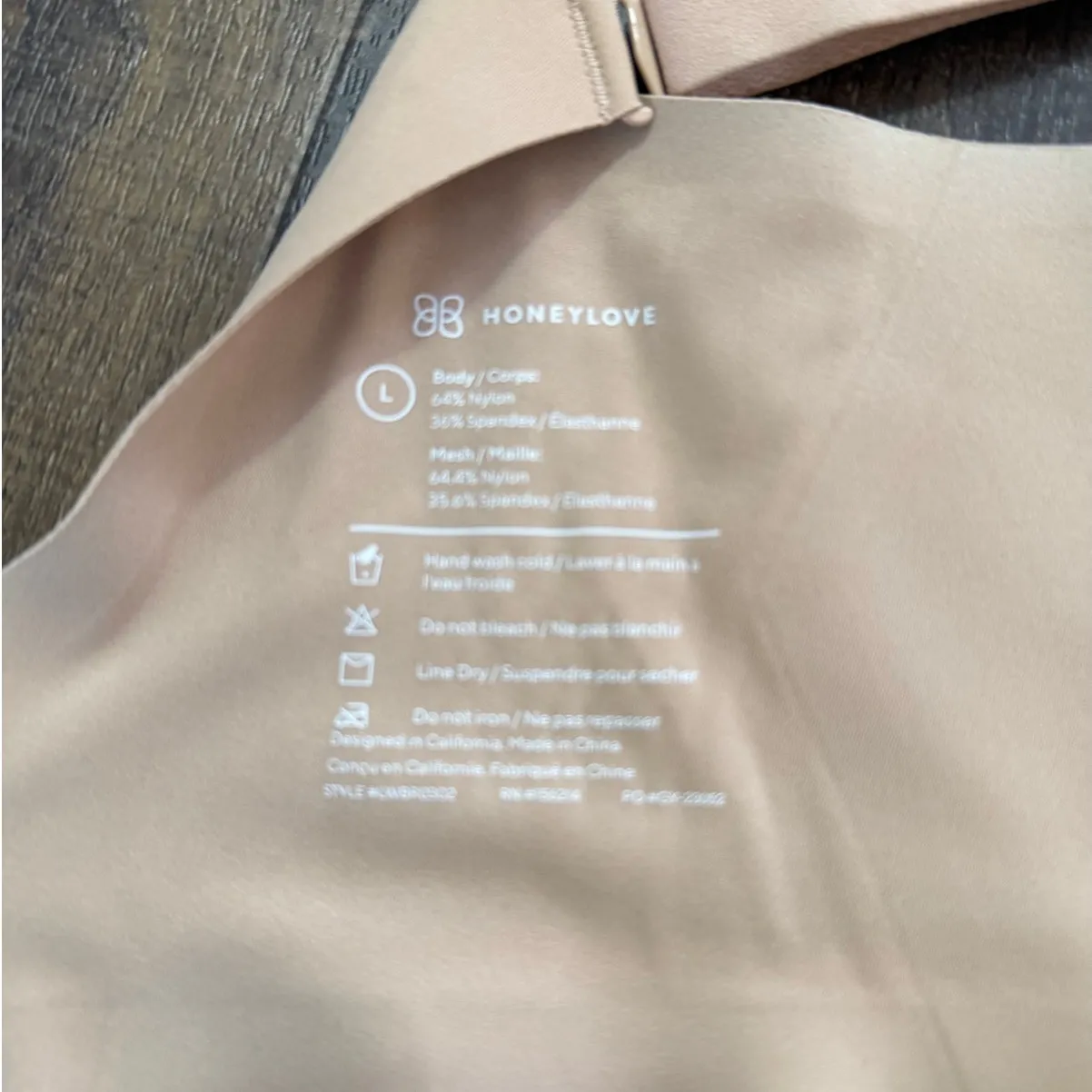 Honeylove Supportive Wireless Bra Crossover Bra Sand Beige Size Large Tan - Image 7