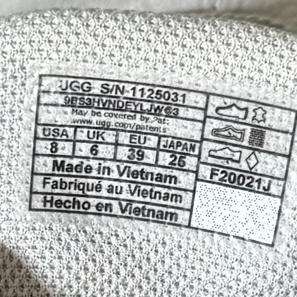 UGG Women's Shoes Sneakers Size 8 Gray Quilted Athletic Casual Comfort Suede - Image 5