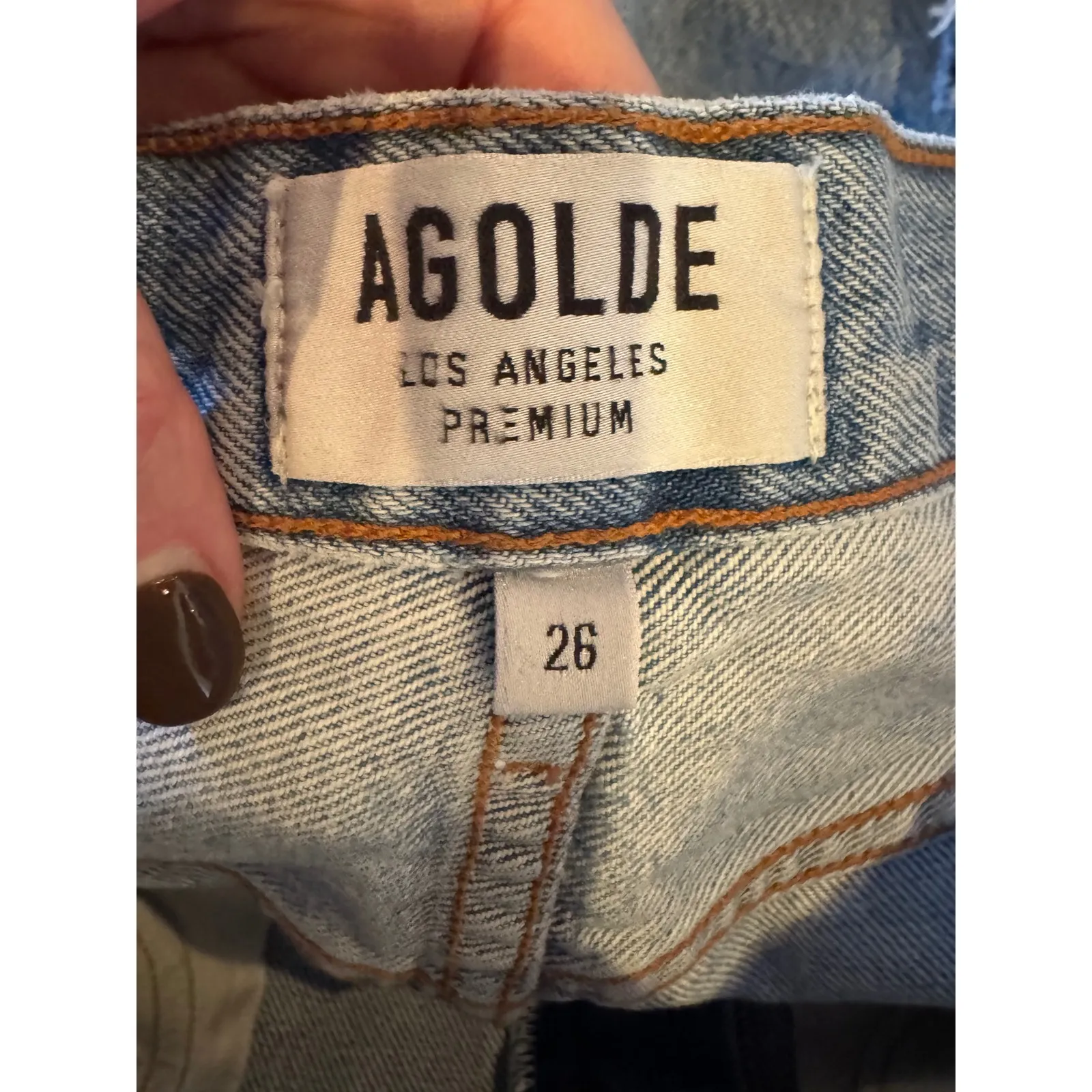 AGOLDE Shorts Women Size 26 Blue Light Wash Denim Chewed Hem Indra‎ Jean Shorts - Image 8