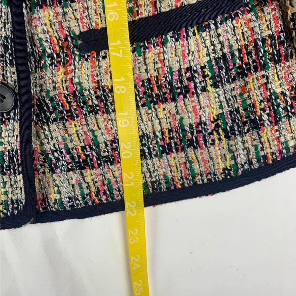 Talbots women's size 10 Petite tweed blazer button front multi colored business - Image 8