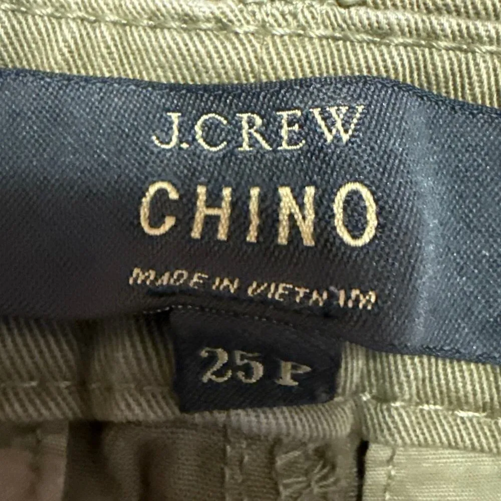 J.Crew Women's Olive Green Mid Rise Flared Bootcut Crop Chino Pants Jeans Sz 25 - Image 4