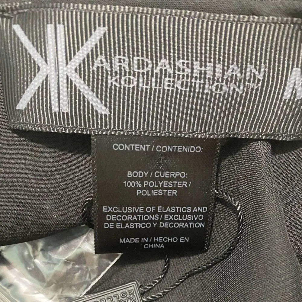 Kardashian Kollection Sheer Tie Bow Front Top Blouse Keyhole Back Black Medium - Image 4