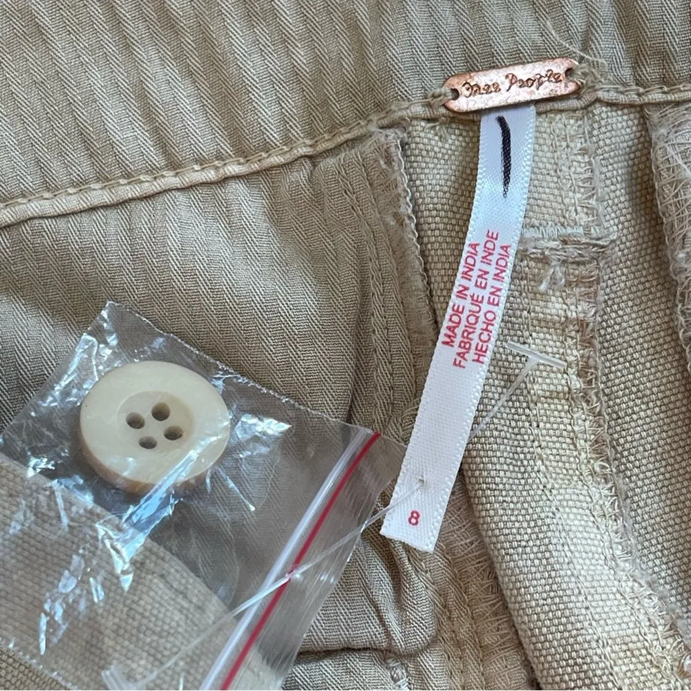 FREE PEOPLE All Yours Micro Mini Shorts Khaki Neutral Brown Utility Cargo Sz 8 - Image 11