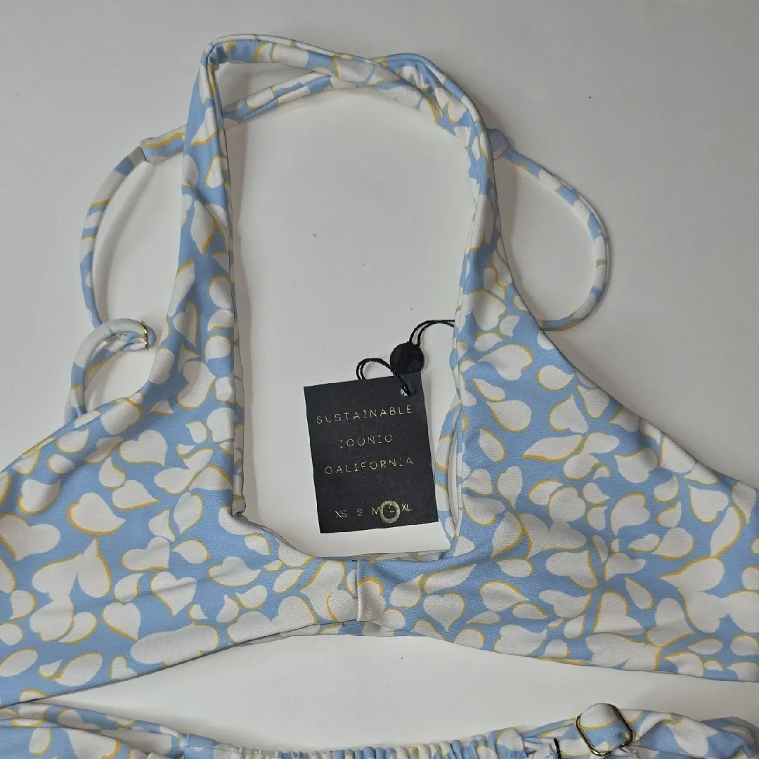Skatie NWT Bikini Set Jasmine Top Bobbi Bottom Nantucket Swim Floral Blue S/L - Image 5