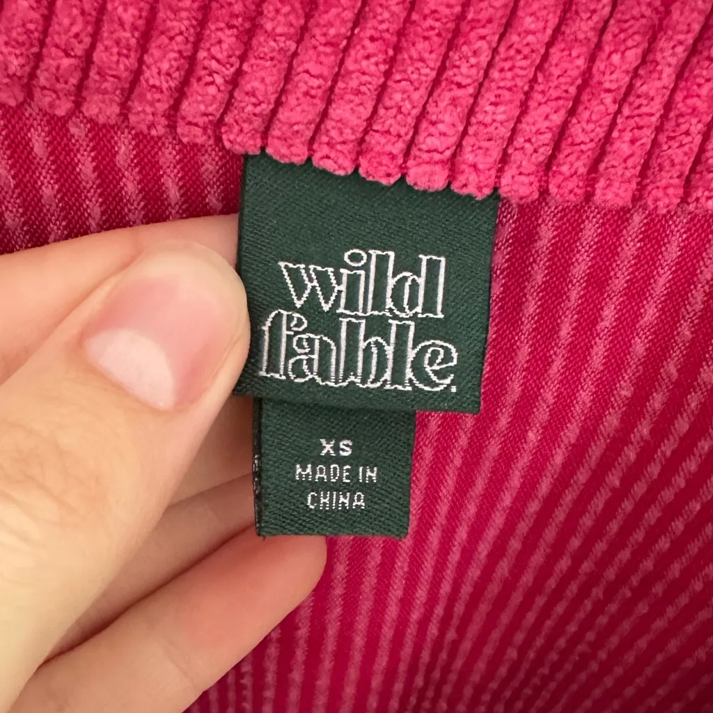 Wild Fable Pink Ribbed Corduroy Jumpsuit • Size XS - Image 4
