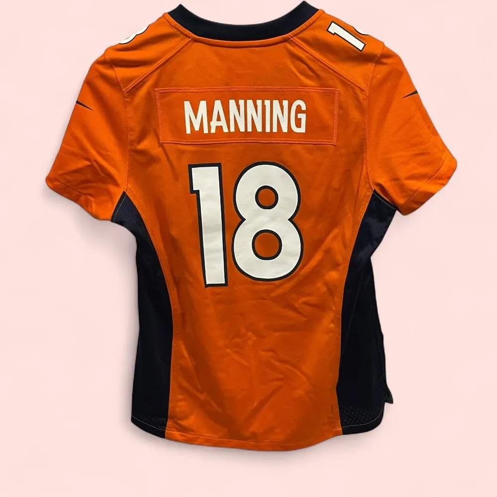Nike womens denver broncos NFL Manning 18 jersey large short sleeve orange - Image 3