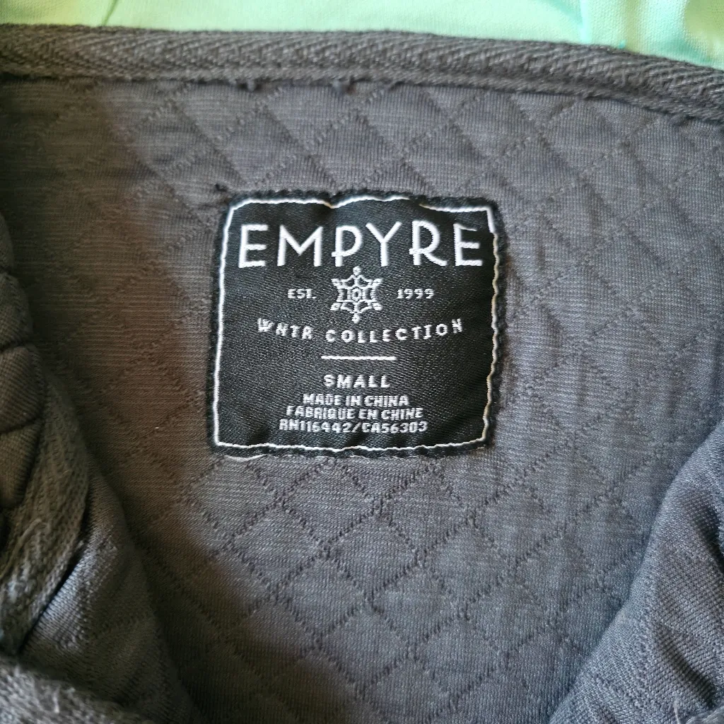 Empire Dark Grey and Teal Hooded Jacket Blue - Image 3