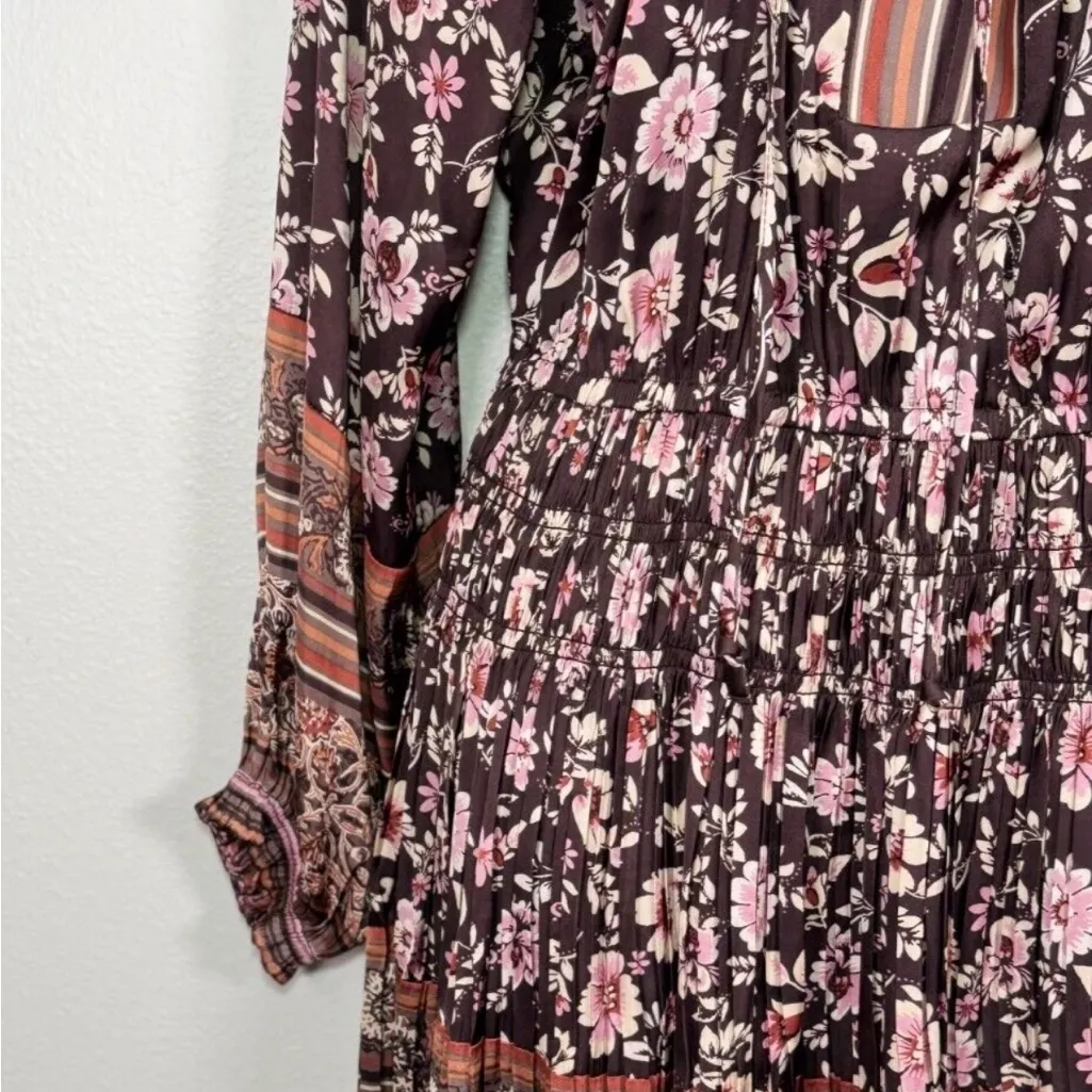 Current Air Alyce Pleated Mini Dress Boho Ditsy Floral Romantic Anthropologie - Image 4