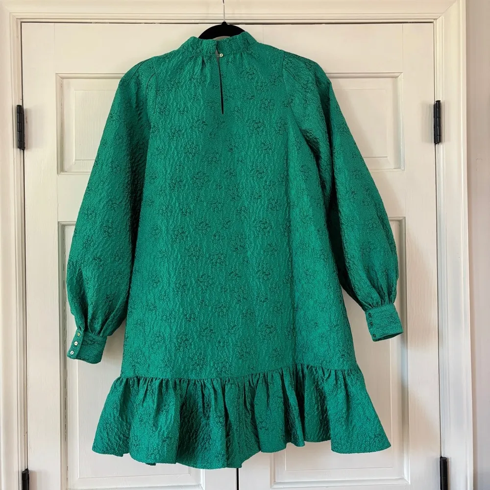 Ulla Johnson Emilia Dress in Turquoise Size 0 Textured Mock Neck Mini Dress‎ - Image 10