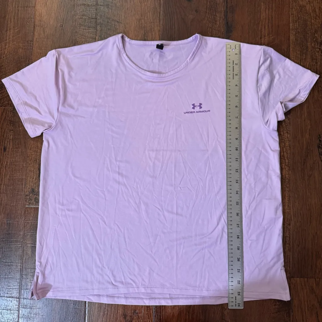 UNDER ARMOUR lavender Rush tee shirt, size L, unisex - Image 5