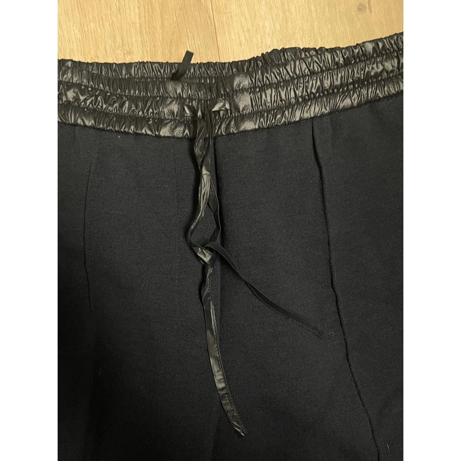 Rag & Bone Navy Wool Pant Sz Small Faux Leather Waistband Pull On Dressy Casual - Image 2