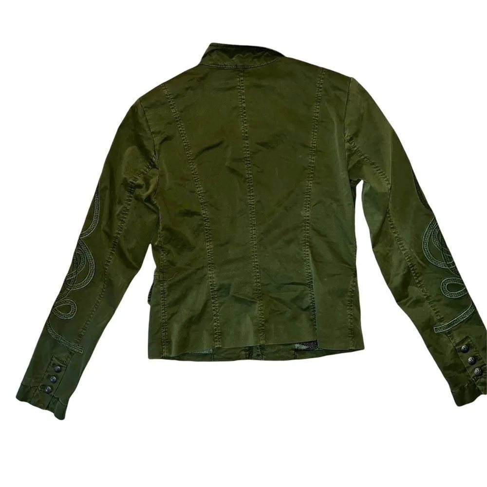 Blonde No 8 Green Military Jacket Size Small - Image 5