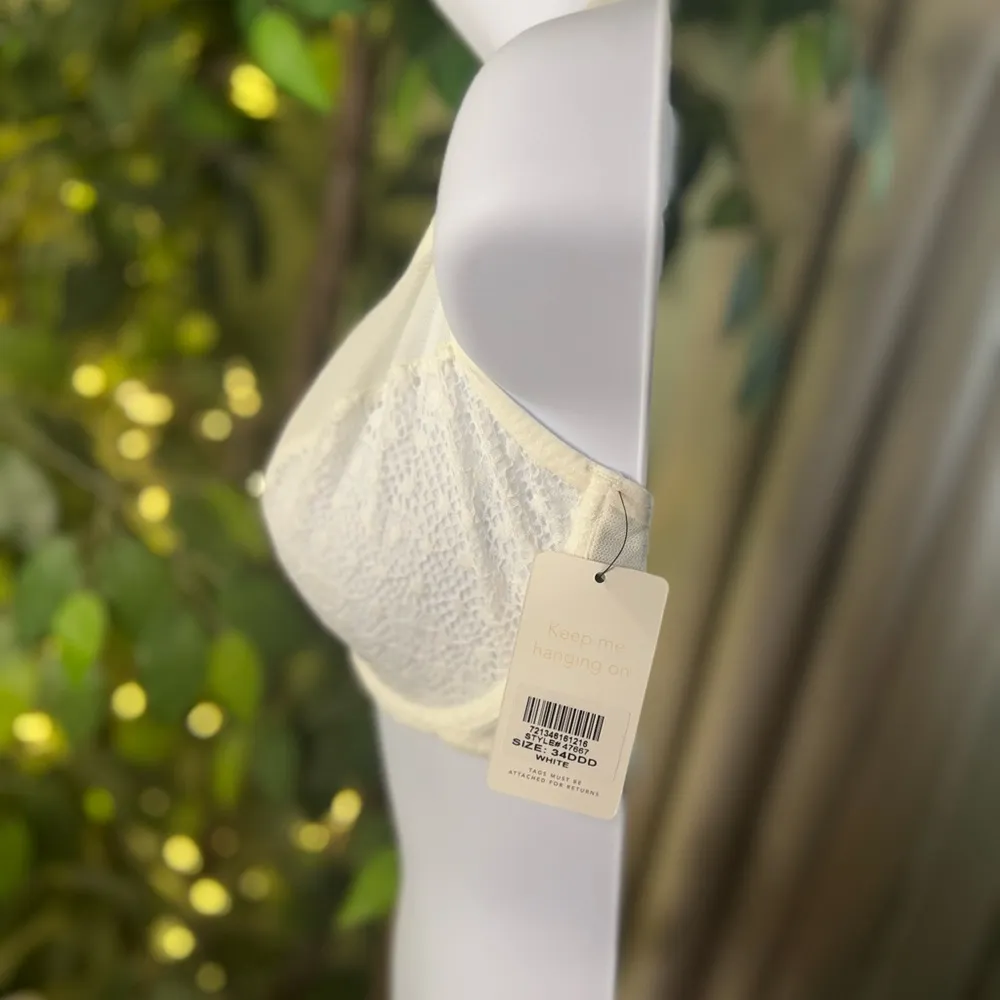 LIVELY The Smooth Lace Plunge Bra NWT Size 34DDD White - Image 7