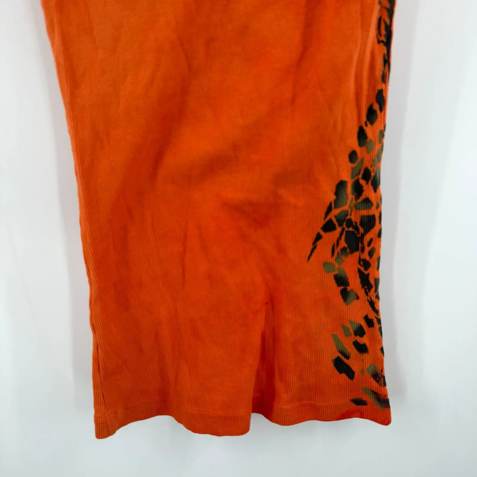 Key Closet Tank Top Size Small NEW Cheetah Orange Ribbed Y2K Style 2000s Cotton - Image 9