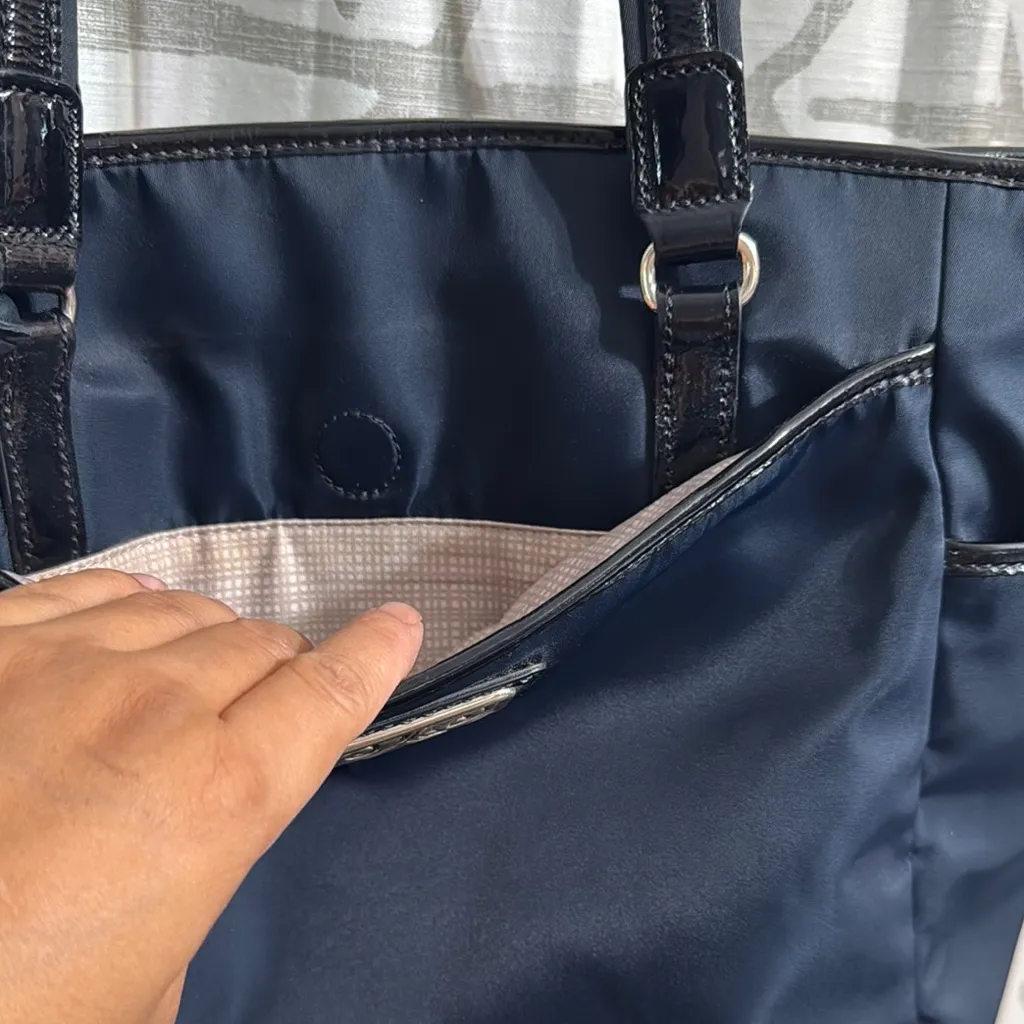 Brighton Rudy Tote Navy Blue Bag with Silver Accents - Image 10