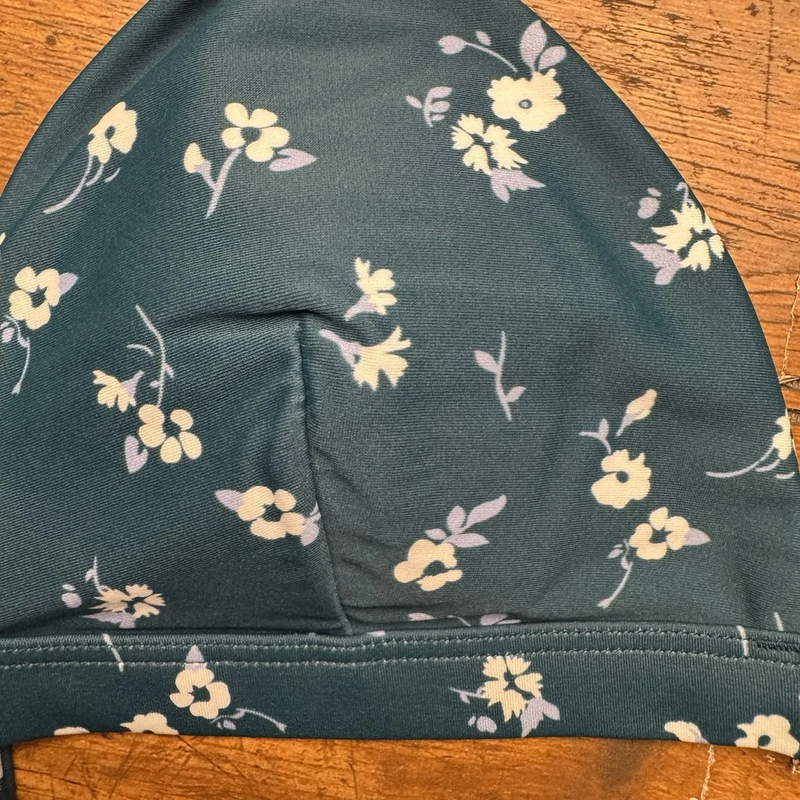 Hollister Womens‎ Bikini Top Only Swim Suit S Snall Green Teal Floral - Image 3