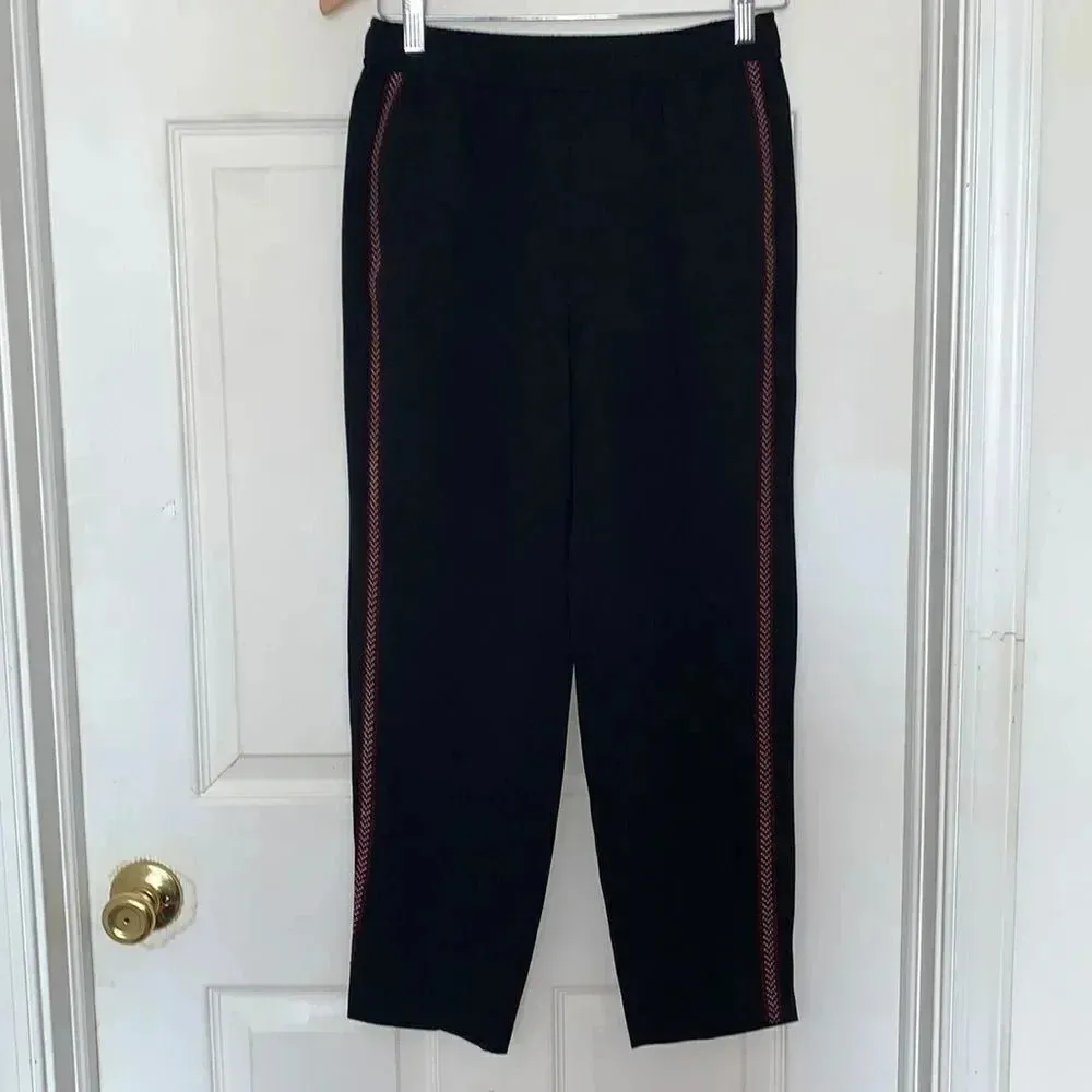 Madewell Embroidered Track Jogger Pull On Pants Black Size XS - Image 4