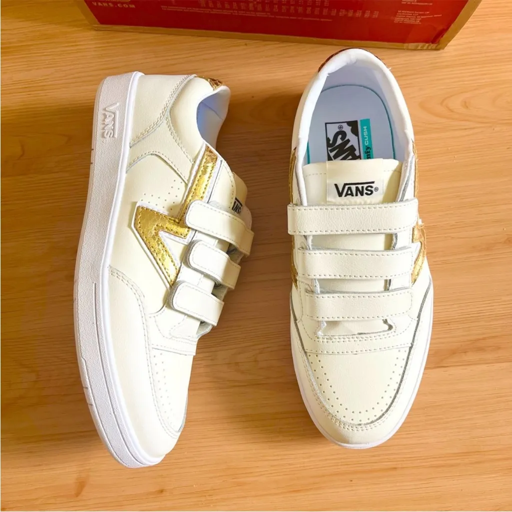 Vans Lowland Cc V (Metallic V) Marshmallow Leather Women Size 8.5 US - Image 5