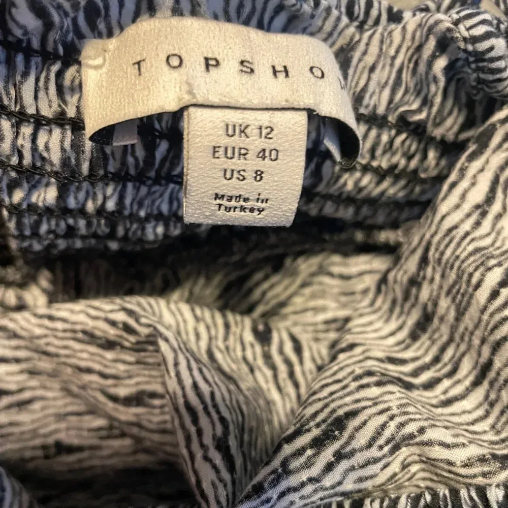 Topshop 100% Cotton Blue Crop Smocked Long Sleeve Shirt Size M - Image 6