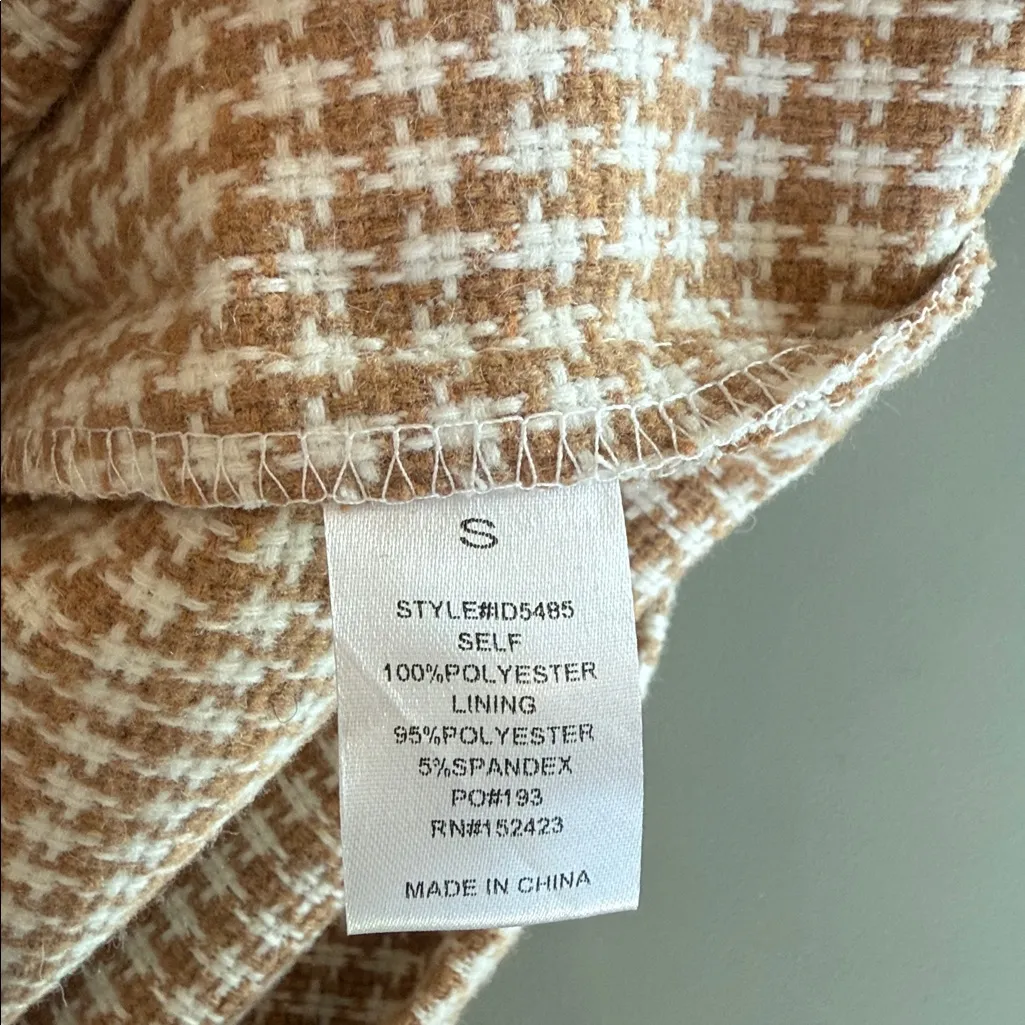 Vestique Beige Houndstooth Mini Dress - Image 6