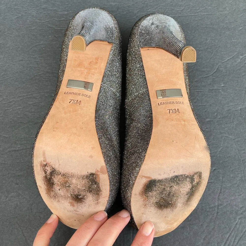 Badgley Mischka Gold Silver Peep Toe Heels 7.5 - Image 8