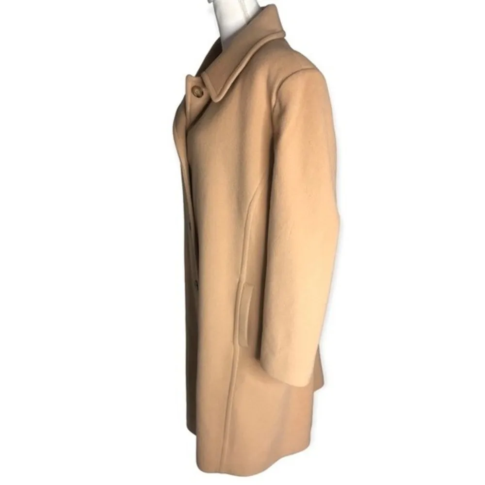Larry Levine Design Lambswool & Cashmere Blend Single Breasted Tan Pea Coat - Image 3