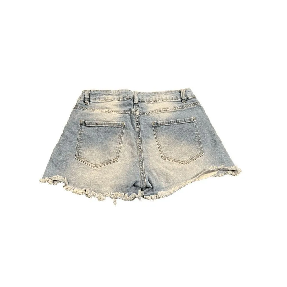 Urban Heritage high rise red roses embroidered shorts Jeans size 9 - Image 3