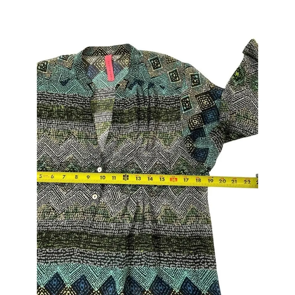 Eight Sixty Women Size Small 3/4 Sleeve Sheer Shirt Top Blouse Summer 16-266 - Image 5