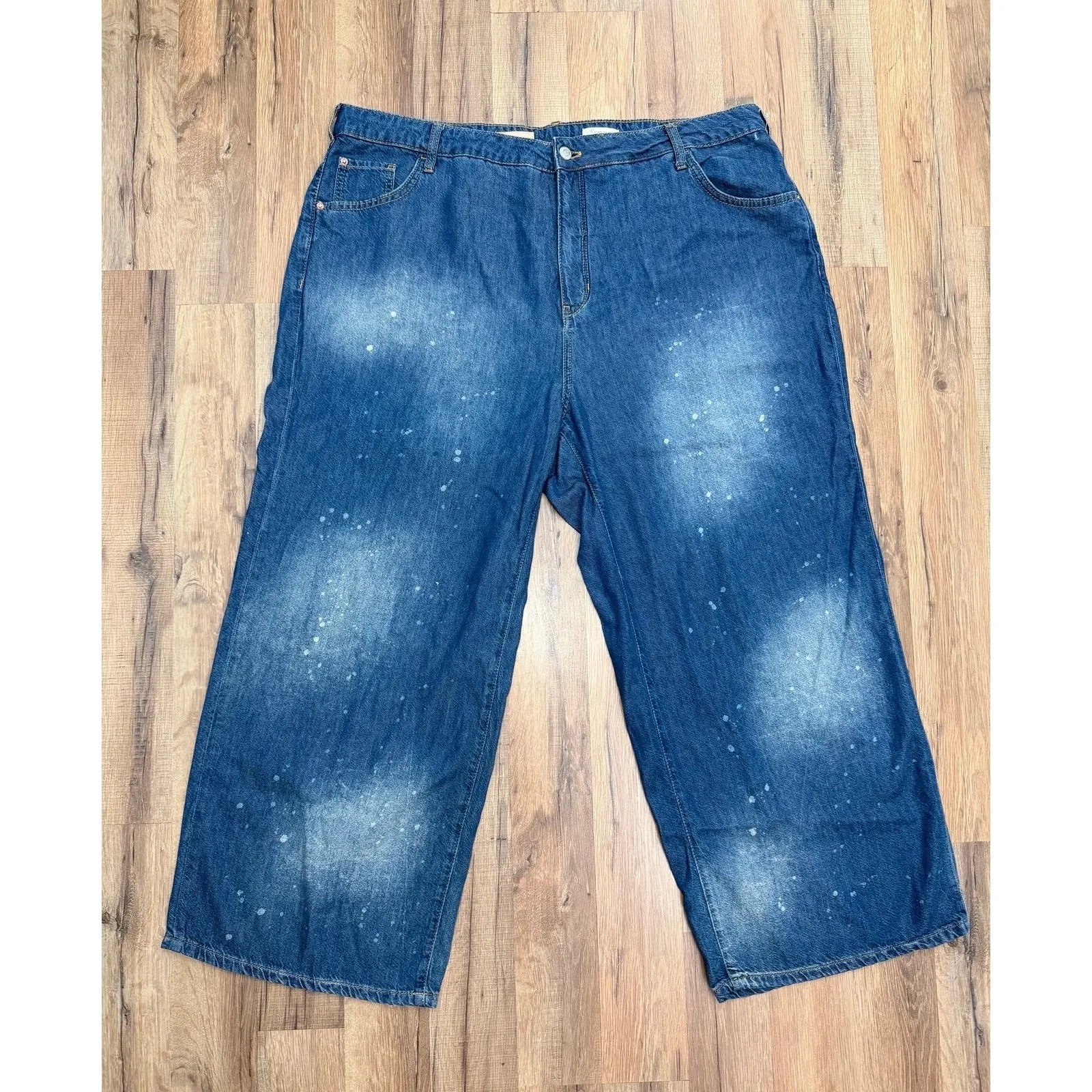 Pilcro Anthropologie The Annie 20W Plus wide leg paint‎ splatter jeans NWOT - Image 2