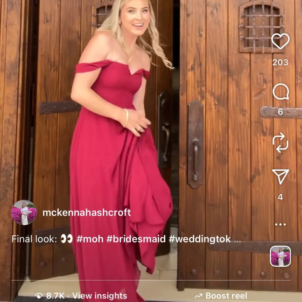 BURGUNDY BRIDESMAID MAXI DRESS Red Size 6 - Image 2