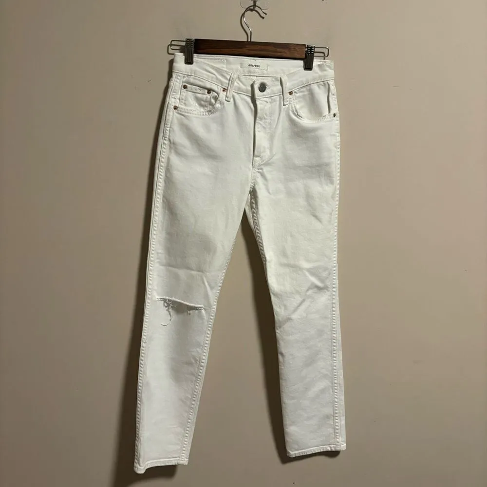 GRLFRND Naomi Florence High Rise White Distressed Jeans- Size 25 - Image 3