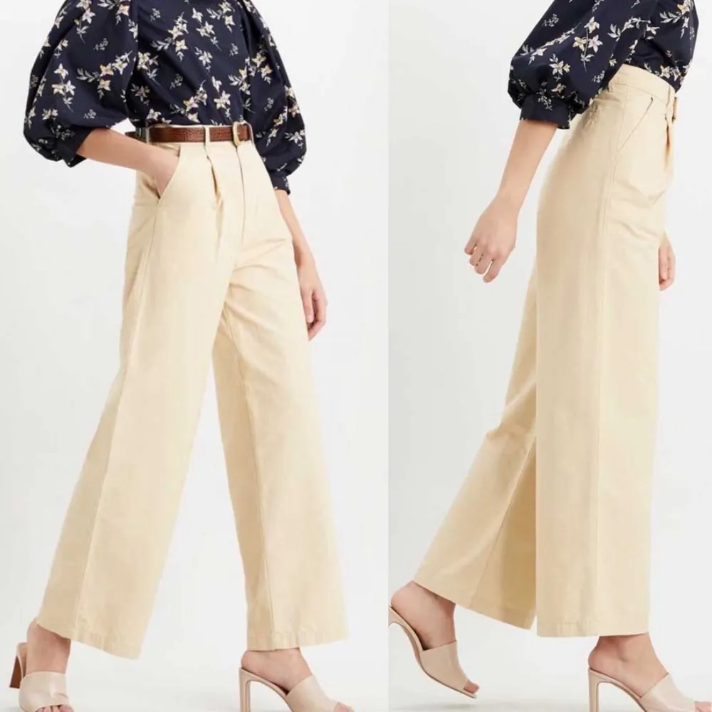 Levi's Premium Pleated High Loose Pants: Crisp Twill Semolina - Khaki Tan Beige - Image 9