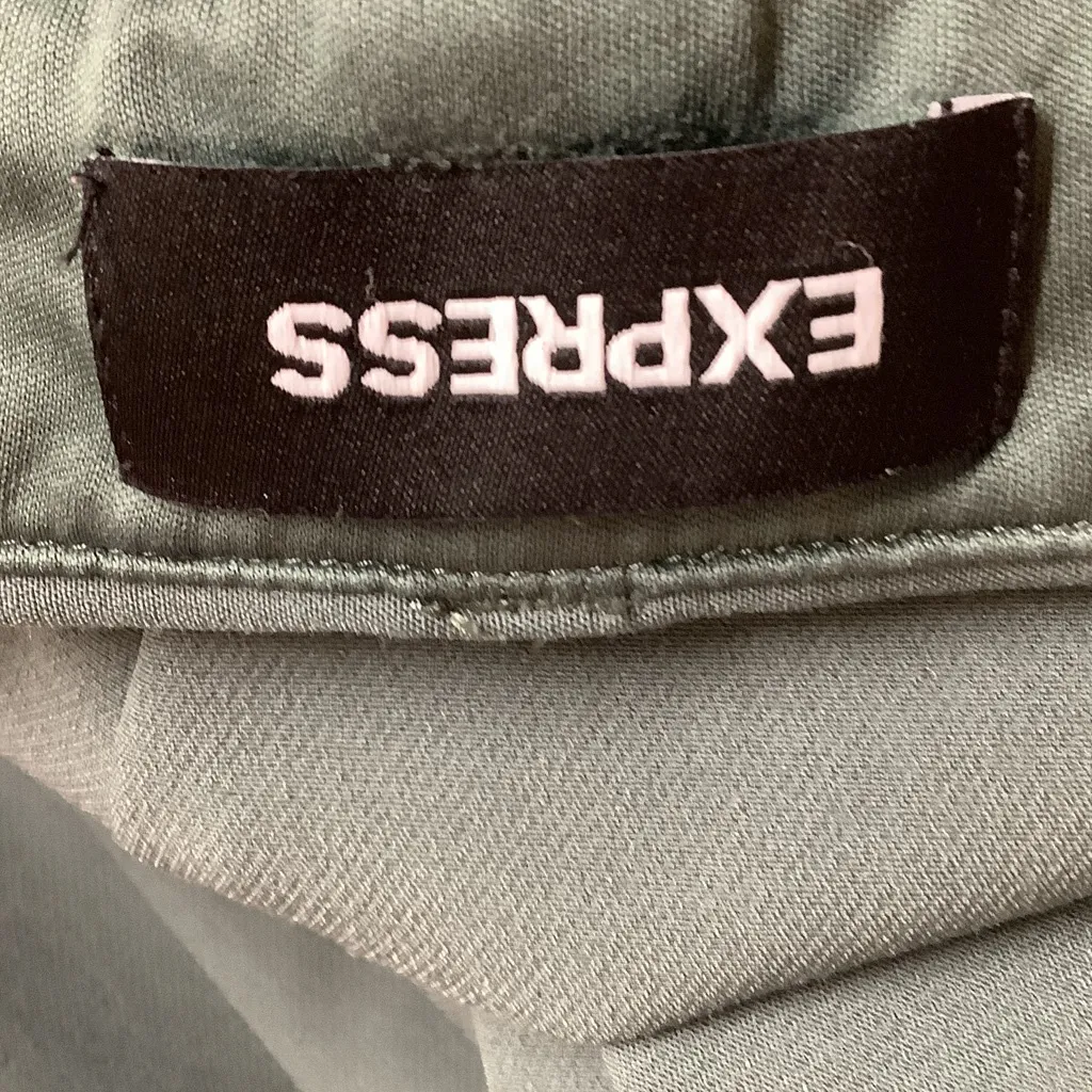 Express Size 10L Super Soft Twill Boot High Rise Dark Teal Dress Pants Preloved - Image 4