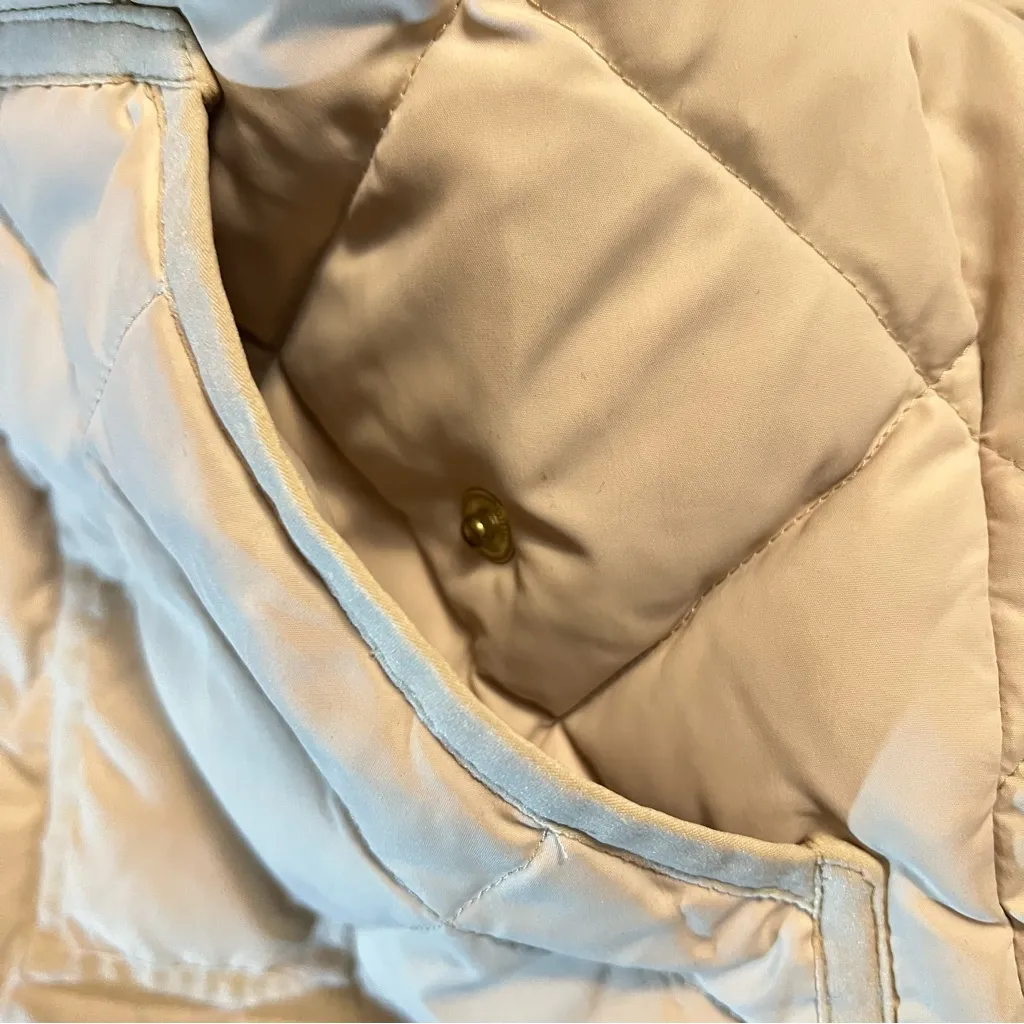 J.Crew Factory Quilted Beige Full Double Zipper Pull Down Puffer Vest-Size Small - Image 11