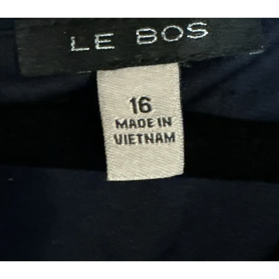 Le BOSS Blue Navy Formal Dress Size 16 Sleeveless Lined V - Image 3